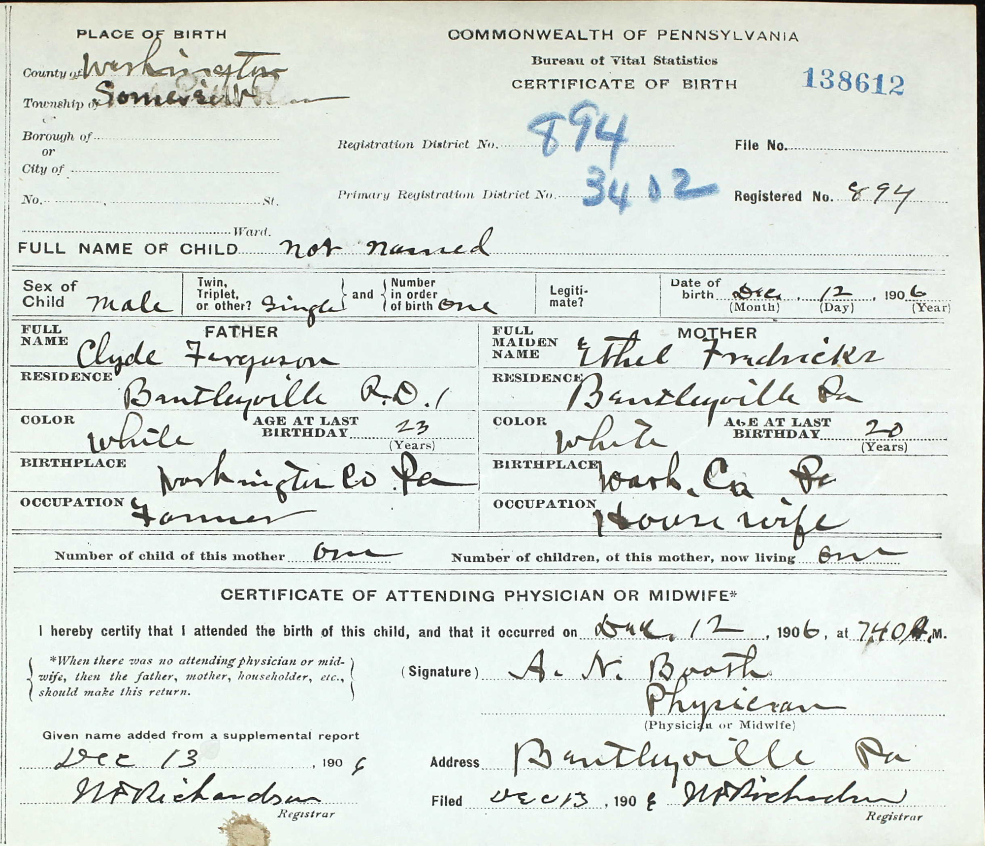birth certificate